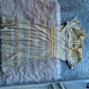 Yellow and Gray Lace Dress